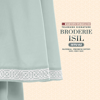 Telekung Siti Khadijah Inspired Broderie Isil Collection - Free Wovenbag