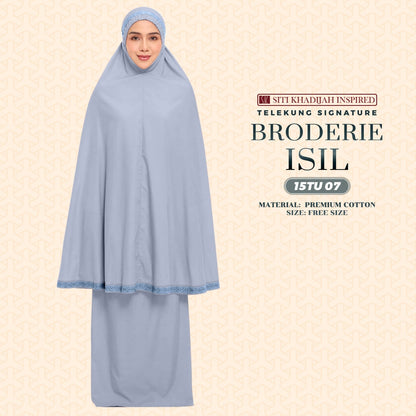 Telekung Siti Khadijah Inspired Broderie Isil Collection - Free Wovenbag