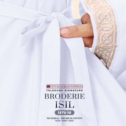 Telekung Siti Khadijah Inspired Broderie Isil Collection - Free Wovenbag