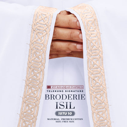 Telekung Siti Khadijah Inspired Broderie Isil Collection - Free Wovenbag