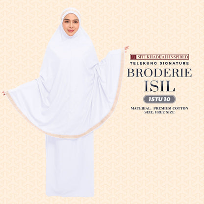 Telekung Siti Khadijah Inspired Broderie Isil Collection - Free Wovenbag