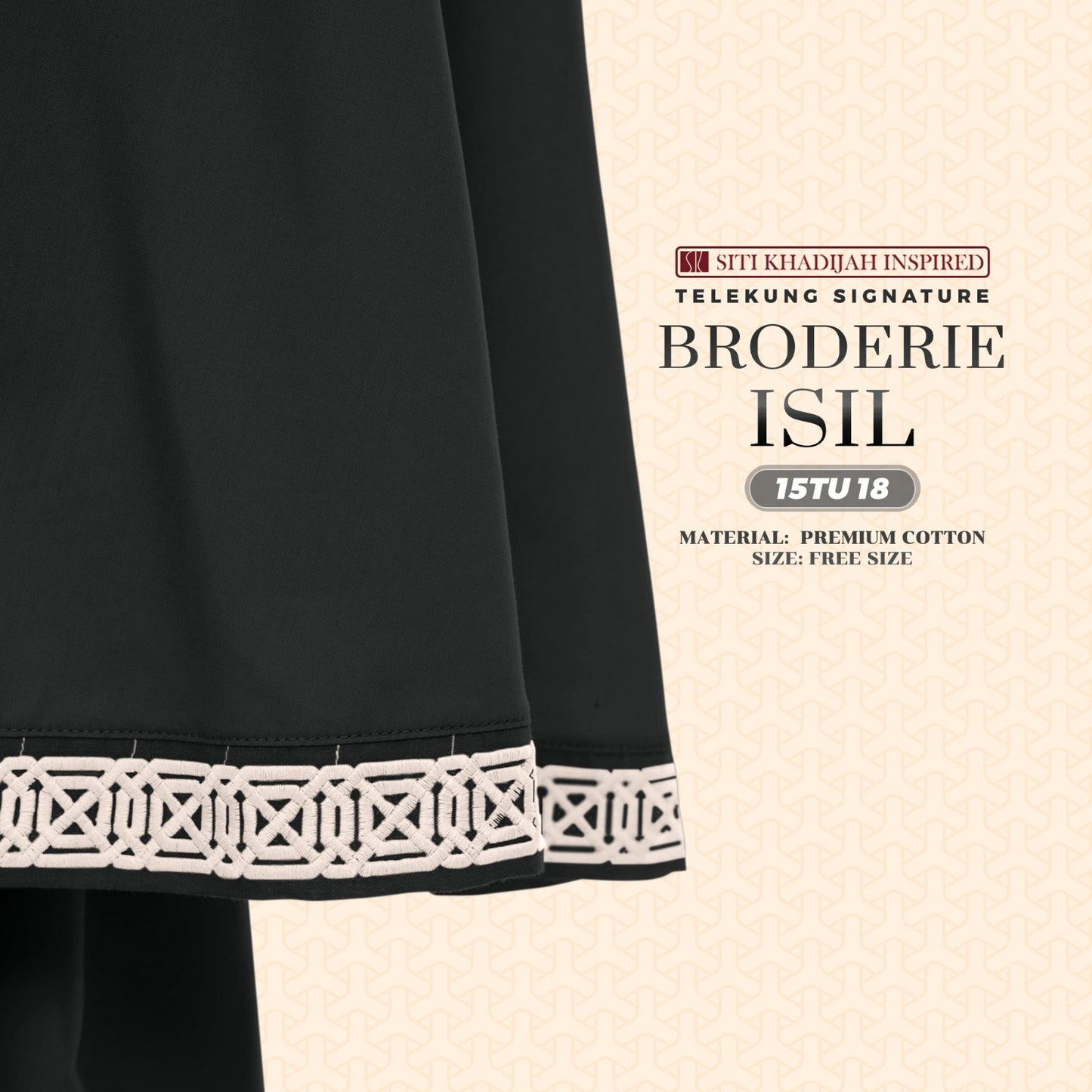 Telekung Siti Khadijah Inspired Broderie Isil Collection - Free Wovenbag