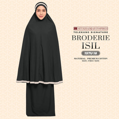 Telekung Siti Khadijah Inspired Broderie Isil Collection - Free Wovenbag