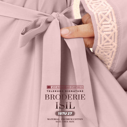 Telekung Siti Khadijah Inspired Broderie Isil Collection - Free Wovenbag