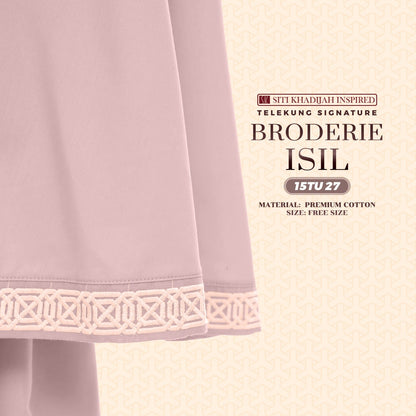 Telekung Siti Khadijah Inspired Broderie Isil Collection - Free Wovenbag