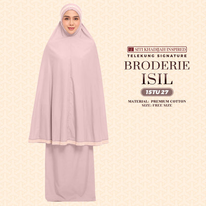 Telekung Siti Khadijah Inspired Broderie Isil Collection - Free Wovenbag