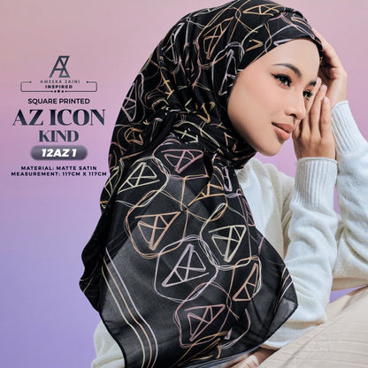 Ameera Zaini Inspired AZ ICON KIND Printed SQ Collection (12AZ)