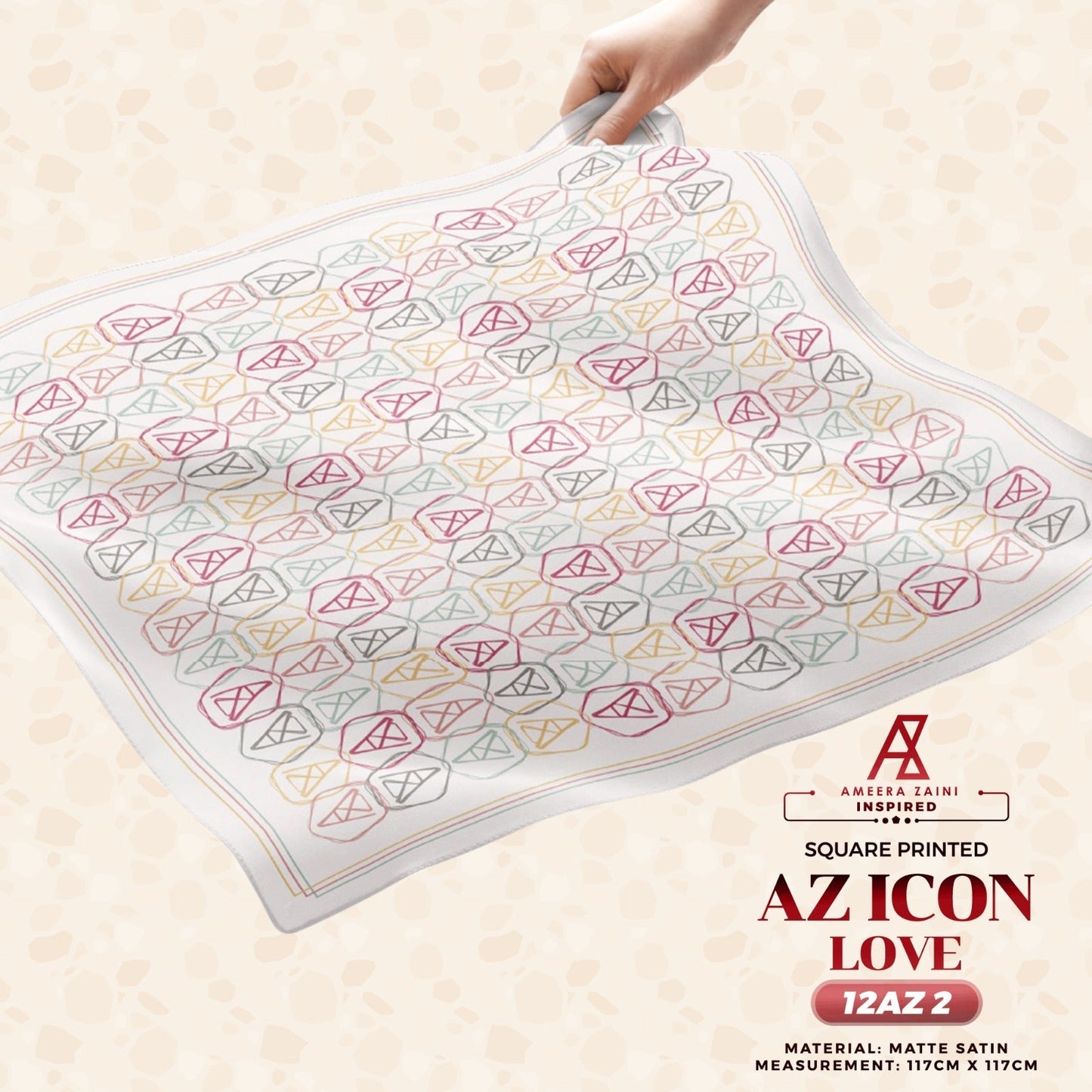 Ameera Zaini Inspired AZ ICON KIND Printed SQ Collection (12AZ)