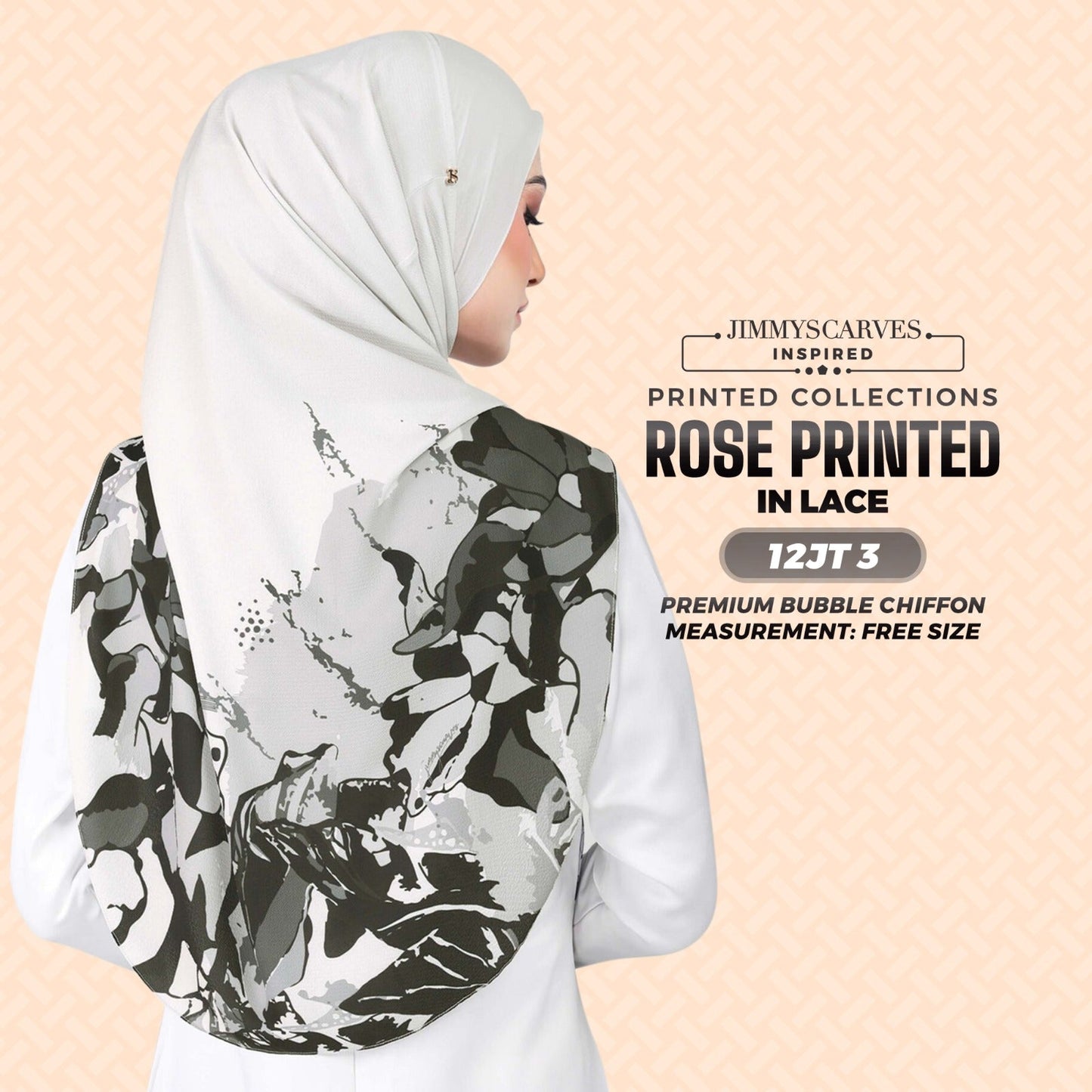 Jimmy Scarves Rose Printed Collection (12JT)