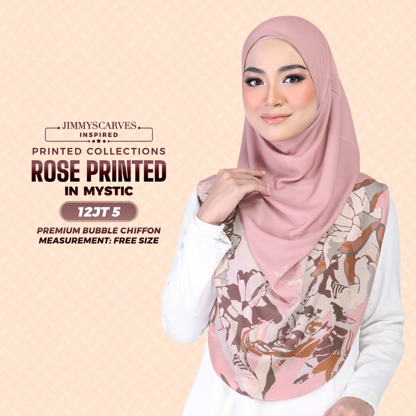 Jimmy Scarves Rose Printed Collection (12JT)