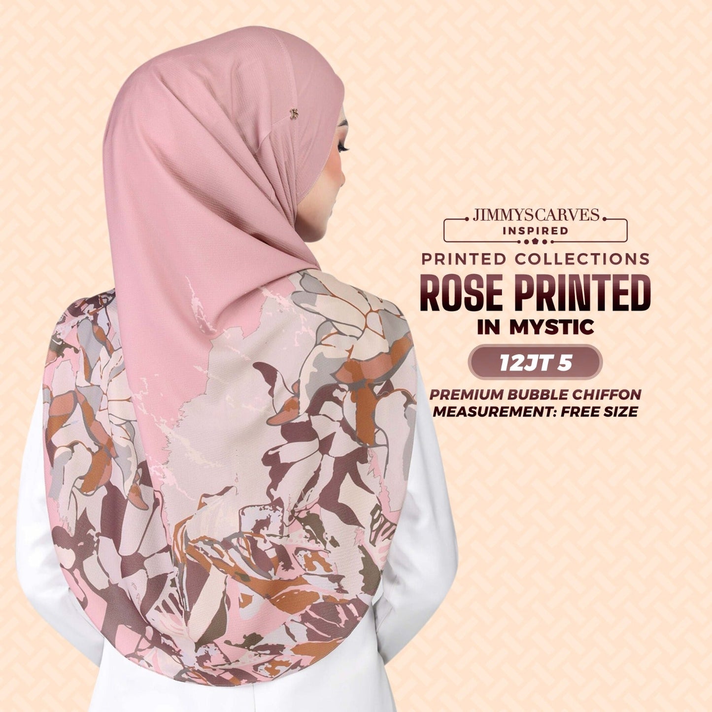 Jimmy Scarves Rose Printed Collection (12JT)