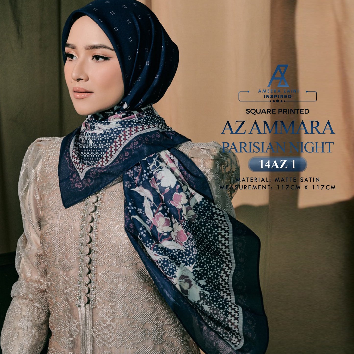 Ameera Inspired Zaini AZ AMMARA Printed SQ Collection