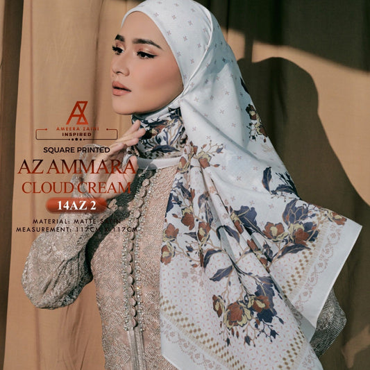 Ameera Inspired Zaini AZ AMMARA Printed SQ Collection (14AZ)