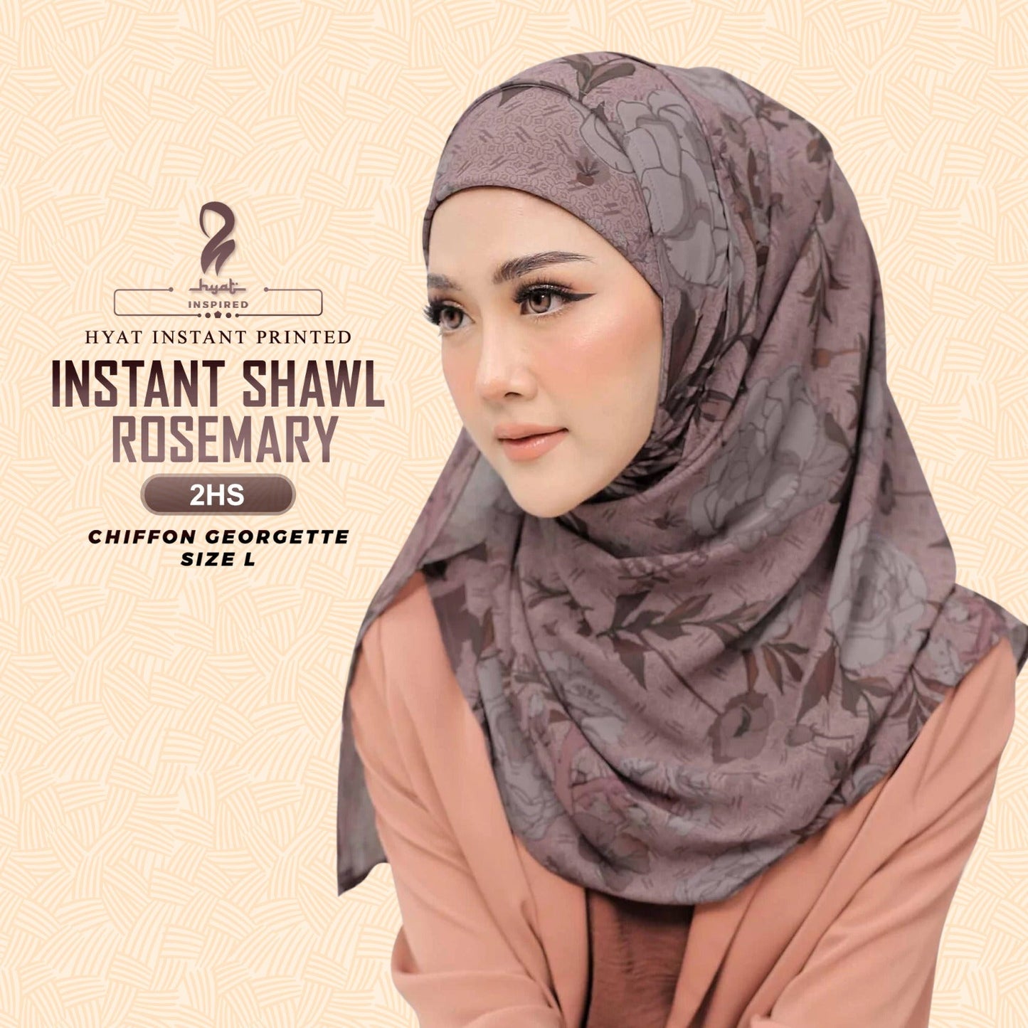 Hyat Inspired Instant Shawl Stella & Rosemary Collection With Box (1-2HS)