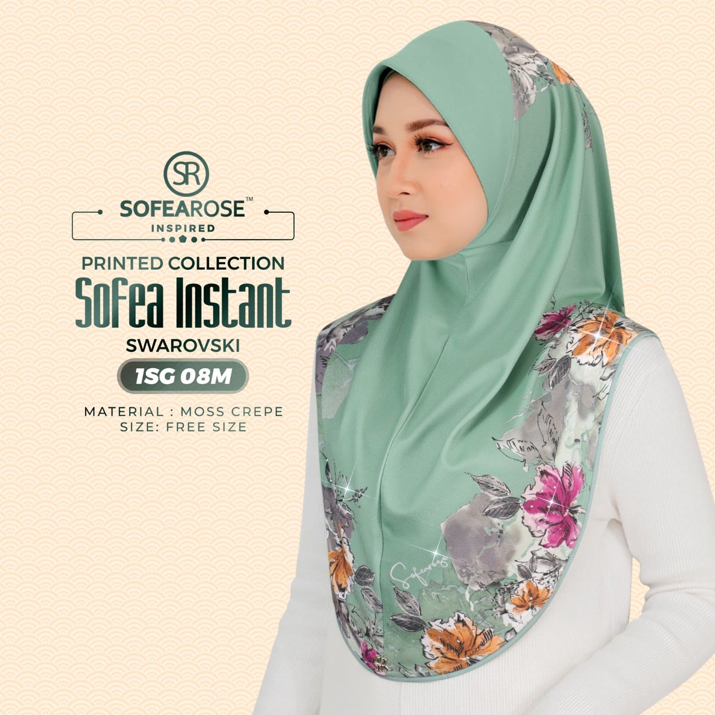 Sofearose Inspired Printed Instant Sarung Swarovski Collection