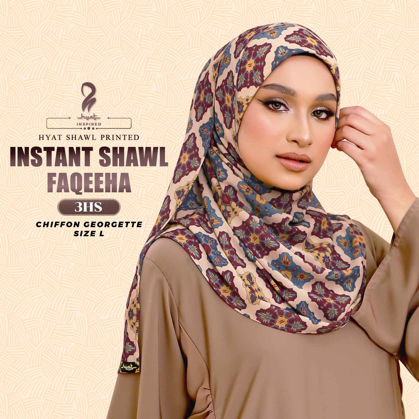 Hyat Hijab Inspired Faqeeha Elmeera Khaula Medina Qaheera Instant Shawl Collection With Box (3-8HS)