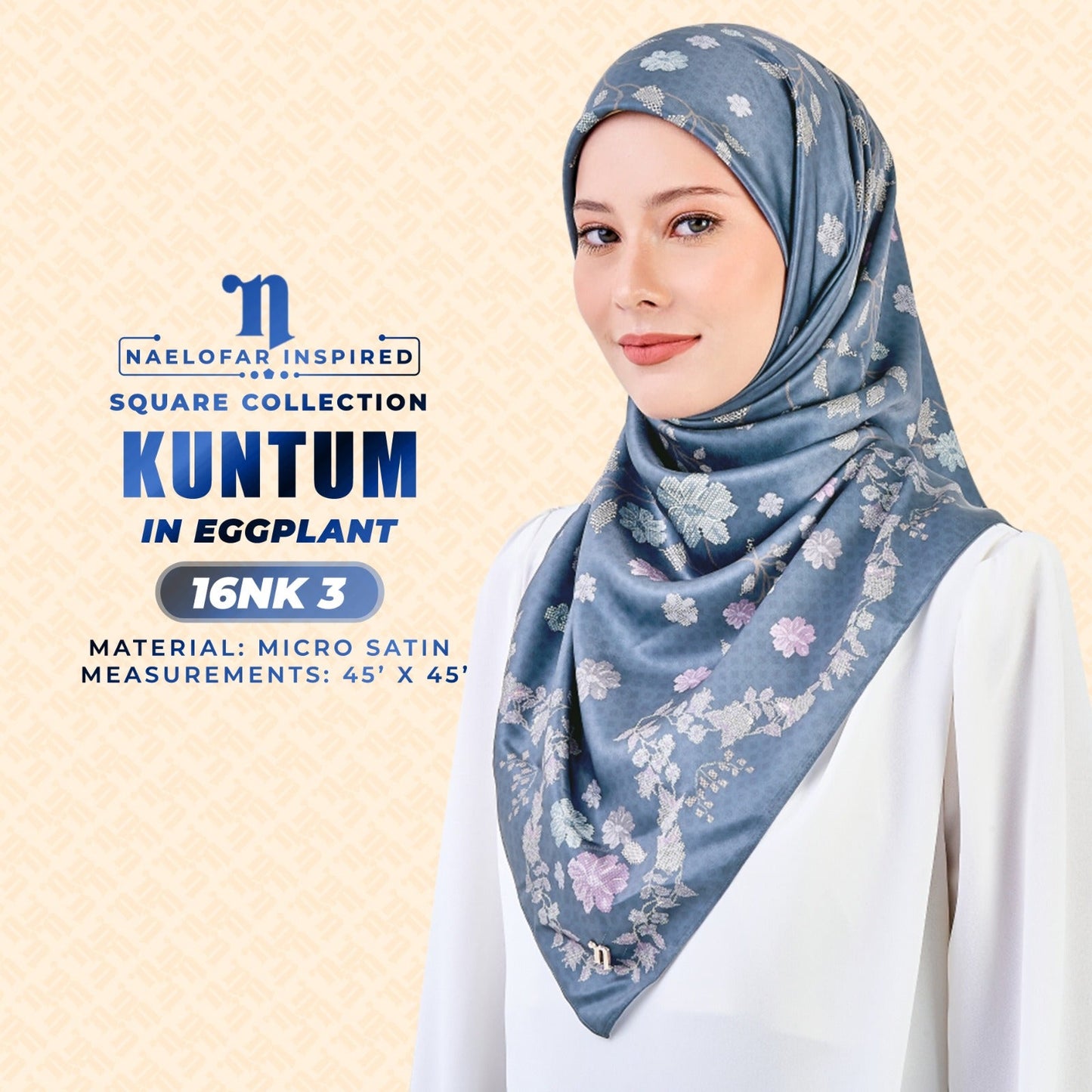 Naelofar Inspired Kuntum SQ Printed Collection (16NK)