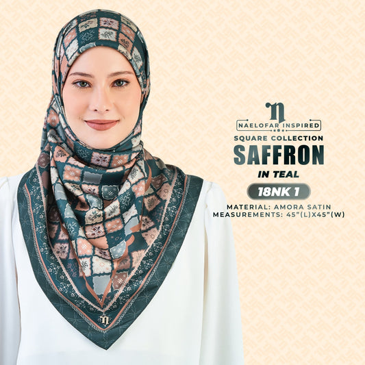 Naelofar Inspired Saffron SQ Printed Collection (18NK)