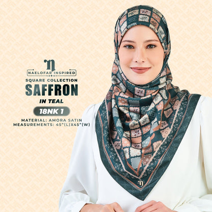 Naelofar Inspired Saffron SQ Printed Collection (18NK)