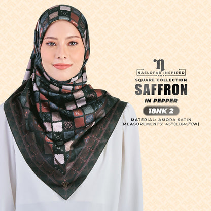 Naelofar Inspired Saffron SQ Printed Collection (18NK)