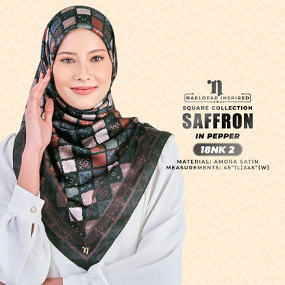 Naelofar Inspired Saffron SQ Printed Collection (18NK)