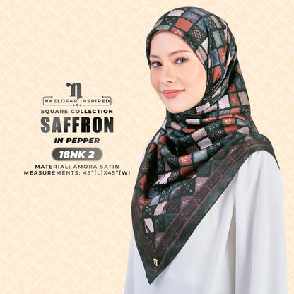 Naelofar Inspired Saffron SQ Printed Collection (18NK)