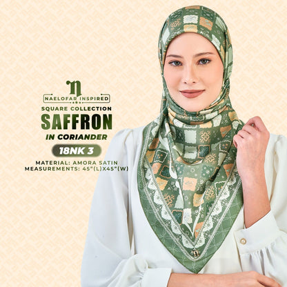 Naelofar Inspired Saffron SQ Printed Collection (18NK)