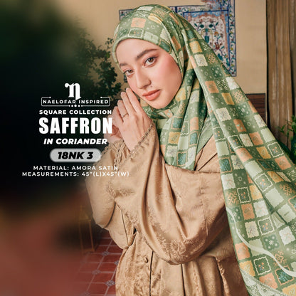 Naelofar Inspired Saffron SQ Printed Collection (18NK)