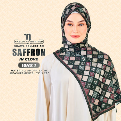 Naelofar Inspired Saffron Shawl Printed Collection (18NX)