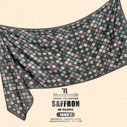 Naelofar Inspired Saffron Shawl Printed Collection (18NX)