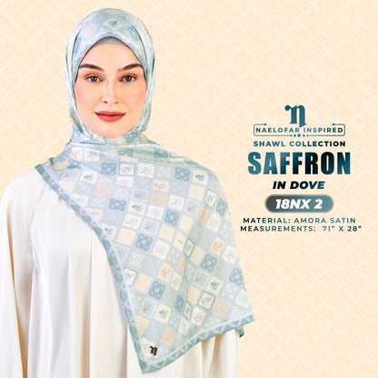 Naelofar Inspired Saffron Shawl Printed Collection (18NX)