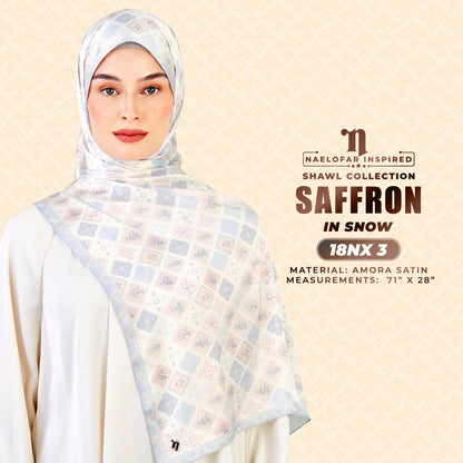 Naelofar Inspired Saffron Shawl Printed Collection (18NX)