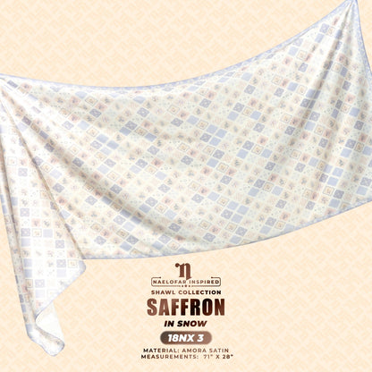 Naelofar Inspired Saffron Shawl Printed Collection (18NX)