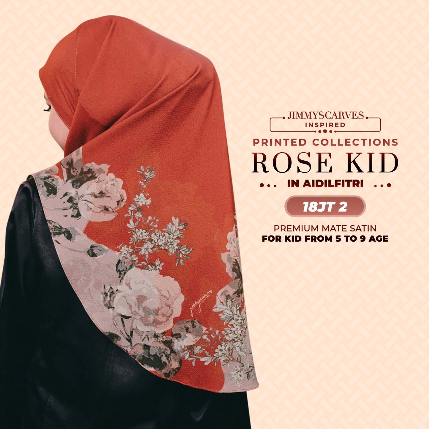 Jimmy Scarves Inspired Rose Printed Mom & Kid Collection (15-19JT)