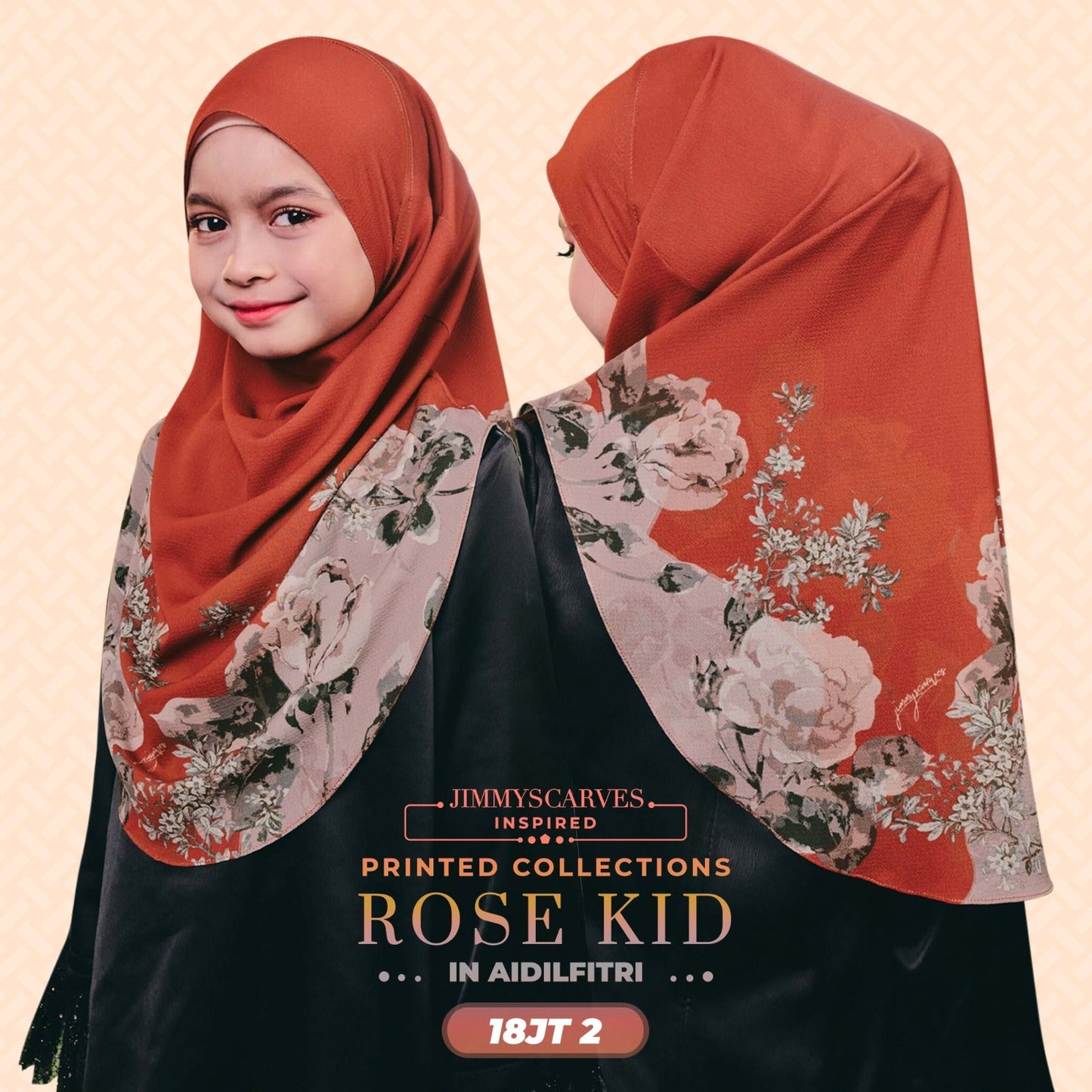 Jimmy Scarves Inspired Rose Printed Kid Instant Collection