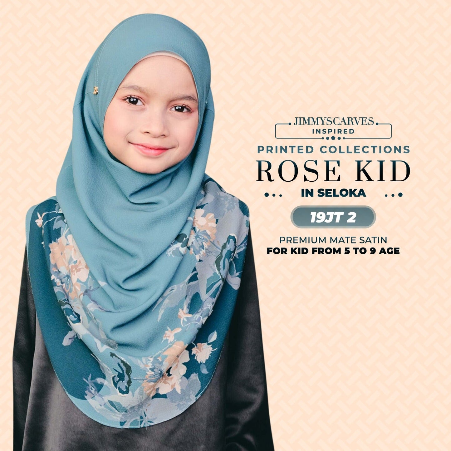 Jimmy Scarves Inspired Rose Printed Mom & Kid Collection (15-19JT)