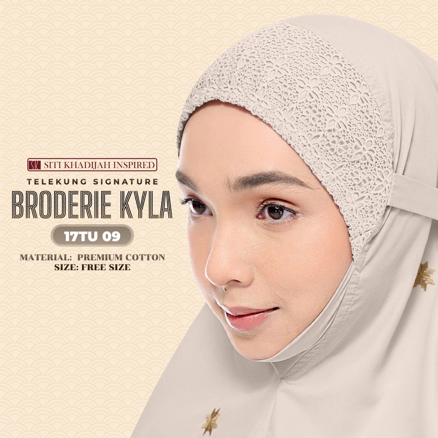 Telekung Siti Khadijah Inspired Broderie Kyla Collection Free Woven Bag (17TU)