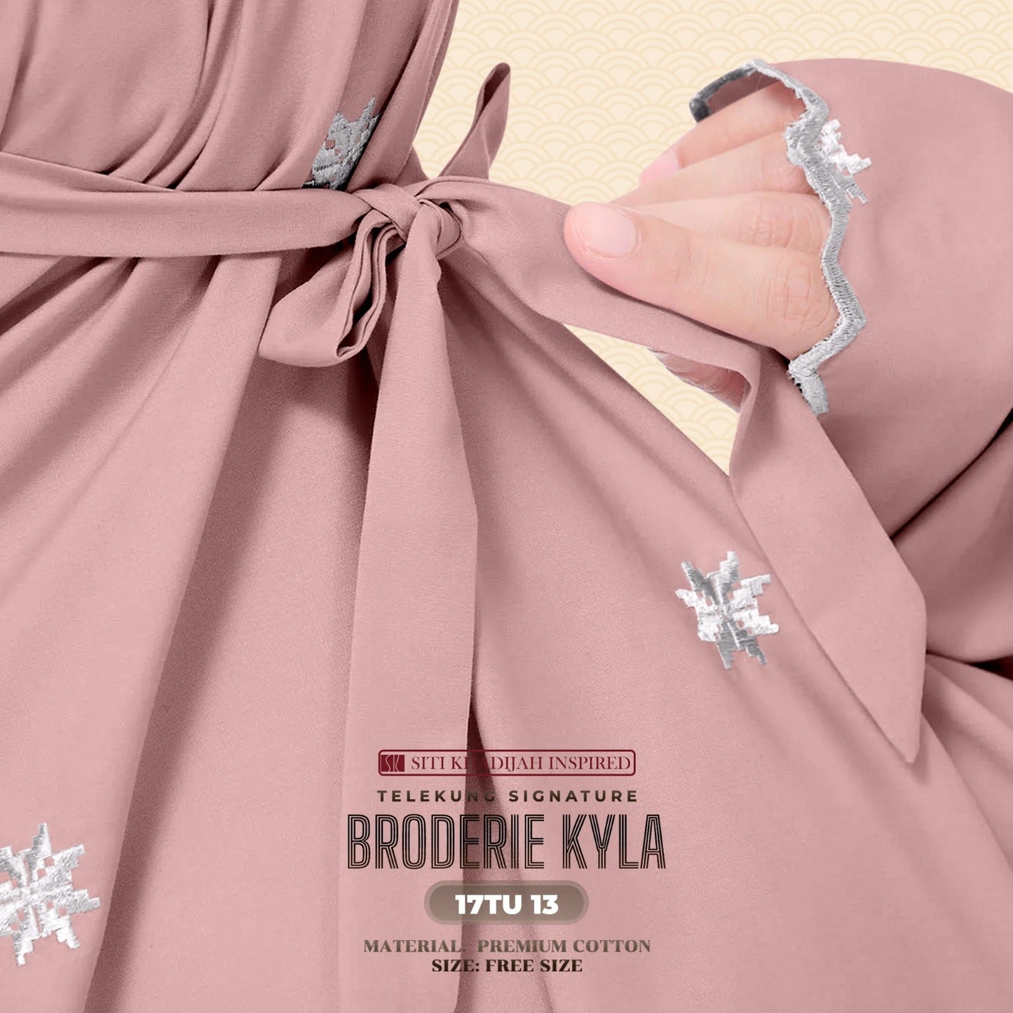 Telekung Siti Khadijah Inspired Broderie Kyla Collection Free Woven Bag (17TU)