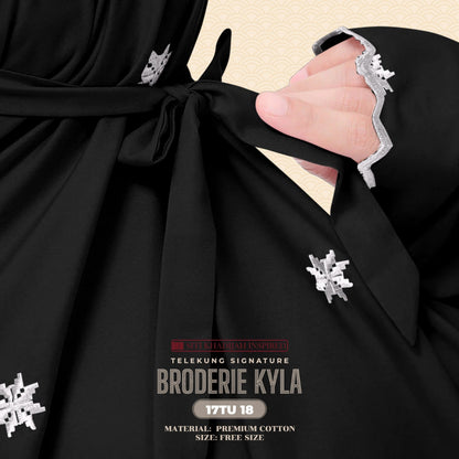 Telekung Siti Khadijah Inspired Broderie Kyla Collection Free Woven Bag (17TU)