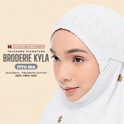 Telekung Siti Khadijah Inspired Broderie Kyla Collection Free Woven Bag (17TU)