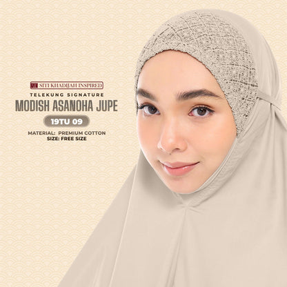 Telekung Siti Khadija Inspired Modish Asanoha Jupe Collection Free Woven Bag (19TU)