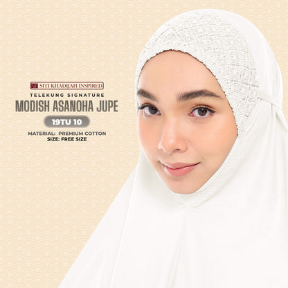 Telekung Siti Khadija Inspired Modish Asanoha Jupe Collection Free Woven Bag (19TU)