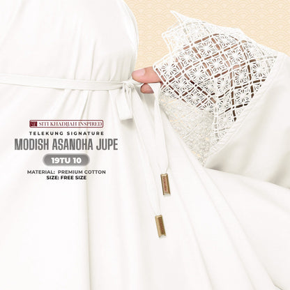 Telekung Siti Khadija Inspired Modish Asanoha Jupe Collection Free Woven Bag (19TU)