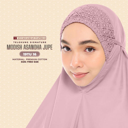 Telekung Siti Khadija Inspired Modish Asanoha Jupe Collection Free Woven Bag (19TU)