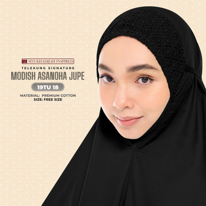 Telekung Siti Khadija Inspired Modish Asanoha Jupe Collection Free Woven Bag (19TU)