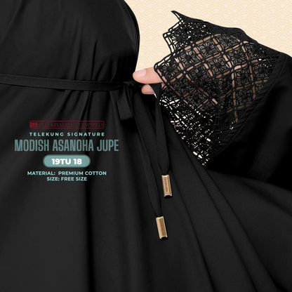 Telekung Siti Khadija Inspired Modish Asanoha Jupe Collection Free Woven Bag (19TU)