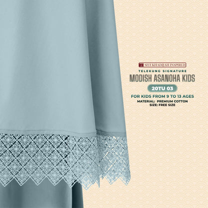 Telekung Siti Khadija Inspired Modish Asanoha Jupe Kid Collection Free Woven Bag (20TU)