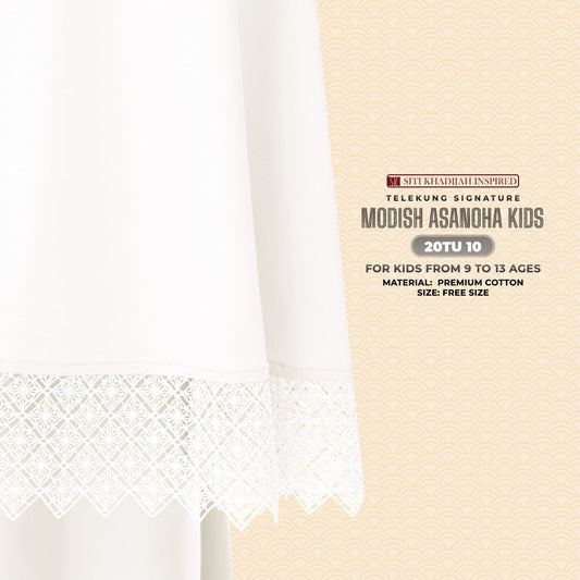 Telekung Siti Khadija Inspired Modish Asanoha Jupe Kids Collection Free Woven Bag (20TU)