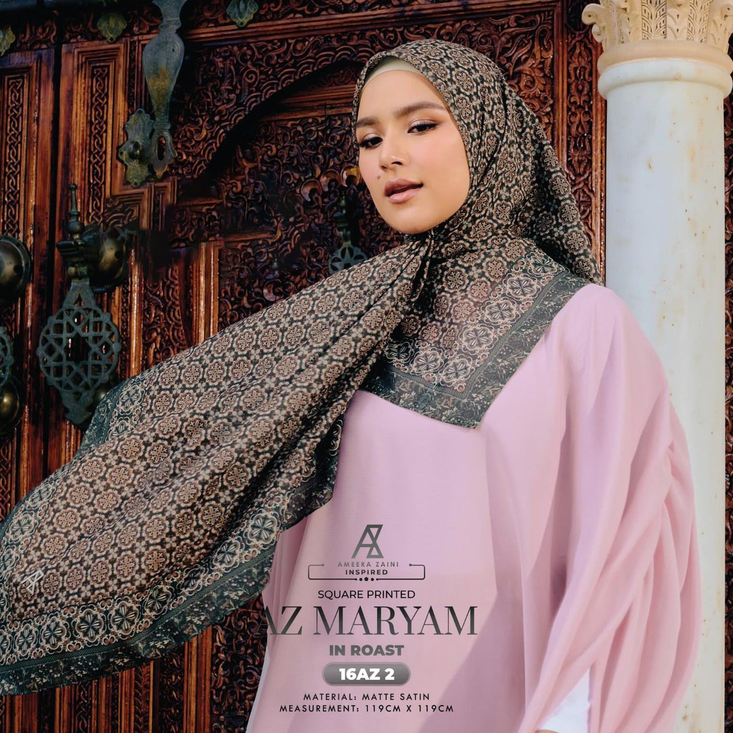 Ameera Zaini Inspired AZ MARYAM Square Printed Collection (16AZ)