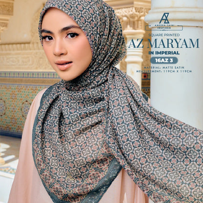 Ameera Zaini Inspired AZ MARYAM Square Printed Collection (16AZ)